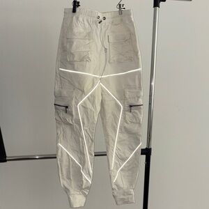 Stylish White Reflective Cargo Pants for Men